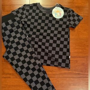 Little Sleepies play set in Black and Gray Checkered
